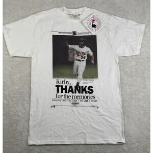 New! Vintage 1996 Kirby Puckett “Thanks” T Shirt (Med) Minnesota Twins White Tee
